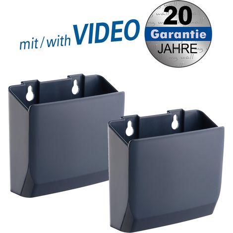 my wall Soporte para accesorios HZ6L – Almacenamiento versátil para mandos a distancia, teléfonos móviles, bolígrafos, azul oscuro, soporta hasta 2 kg, caja de almacenamiento, soporte de accesorios,