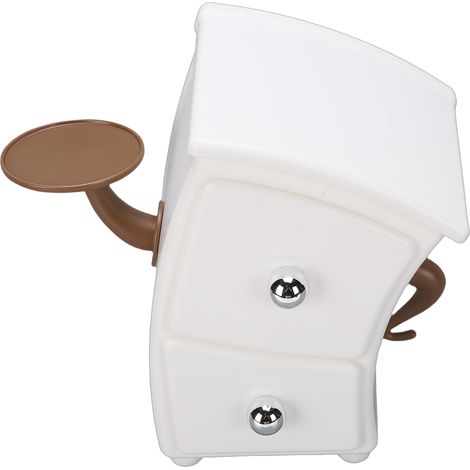 Boîte de rangement de bureau en plastique blanc, pliable et créative, idéale pour ranger bijoux, boucles d'oreilles et colliers. (1/5)