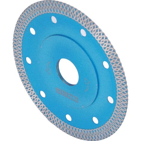 Disque de scie diamanté 115 mm pour coupe à sec et humide, idéal pour la céramique, le granit et le marbre (bleu).