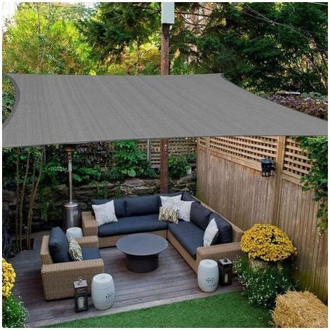 Voile d'ombrage Carré 3x3 m, Toile Ombrage HDPE Respirant (185g/㎡), Filet dombrage 3m avec Protection UV pour Patio Jardin Terrasse Camping Extérieur, Gris Graphite, 3x3m (1/5)