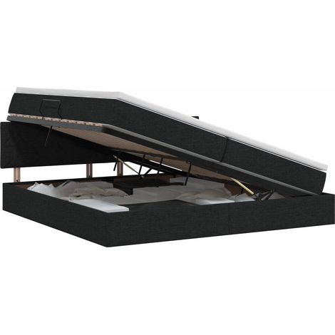 Maison Exclusive - Letto con contenitore e materasso Nero 200 x 200 cm Velluto (1/5)