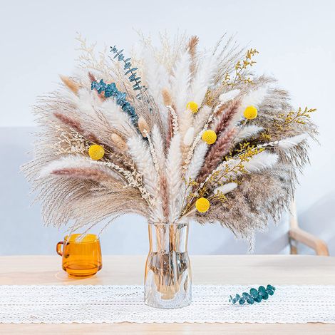 Pampas Grass - Dried Reed Grass Bouquet - 44 cm - Natural Boho Home Wedding Decoration - 1 Piece (1/5)