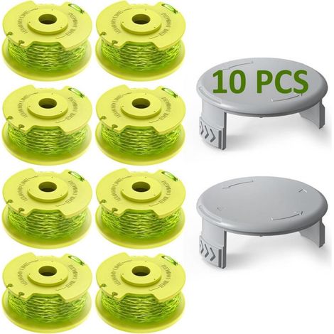 NURIA-Kit R8+2 Vert : Accessoires pour tondeuse RYOBI - Tête de coupe AC80RL3/AC14HCA et fil de coupe (1/5)