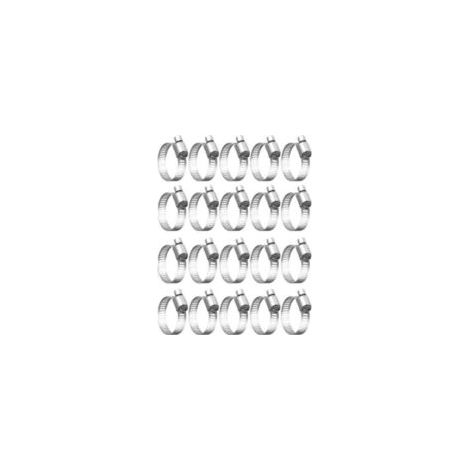 Set mit 20 verstellbaren flexiblen Schlauchschellen (32–50 mm) aus Edelstahl 304. Geeignet für flexible Schläuche, Gas- und Wasserleitungen im Haushalt, Kabel usw. Robin--TRIMEC - Crezuo
