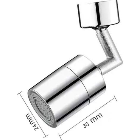 Argent 720 Degrés Universel Robinet Aérateur Pivotant Économie D'eau En Plastique Robinet Tête De Pulvérisation Lavabo Robinet Extender Adaptateur Mode Unique (1/3)