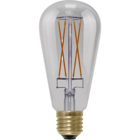 Ampoule LED - E27 - 5 W - Blanc Chaud - Finition Smokey Grau - Style Long Vintage - 1 Pièce