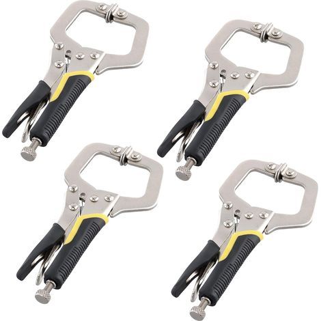 Lot de 4 colliers de serrage de 15,2 cm, étau de soudage en C robuste avec vis réglable et coussinets pivotants, pince de verrouillage pour soudure, alignement, travail du bois (1/5)
