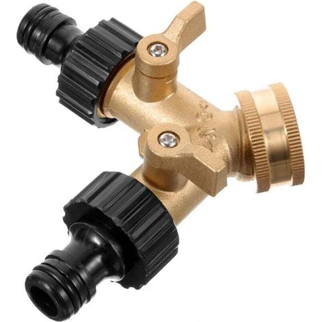 Distributeur Séparateur de Tuyau d'Eau Adaptateur en Cuivre et Laiton pour Arrosage Accessoires Conduite
