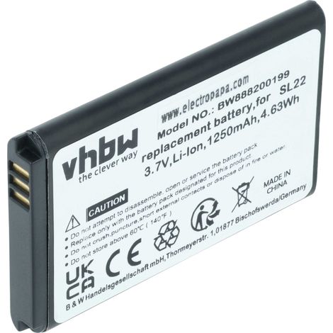 vhbw Akku kompatibel mit Honeywell Captuvo SL62 Enterprise Sled Handheld Computer Scanner (1250 mAh, 3,7 V, Li-Ion)