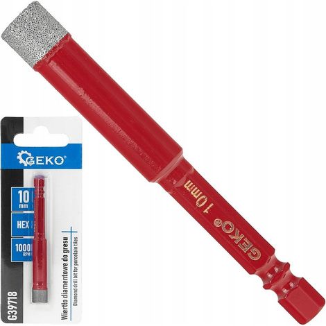 Broca de diamante Geko g39718 10 mm relleno de cera perforación en seco (1/3)