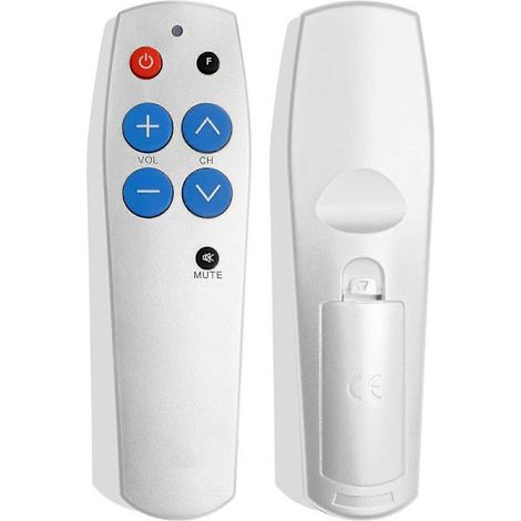 LYERCW - Télécommande TV à gros boutons - Facile à utiliser et à installer - Universelle - Télécommande TV basique - Cadeau adapté aux personnes atteintes de démence (1/3)