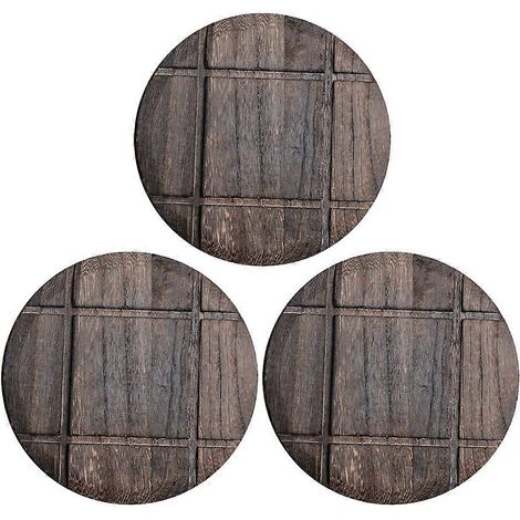 Lot de 3 dessous de plat en bois rustiques pour plats chauds, casseroles et poêles - 19 cm - Rond (1/5)