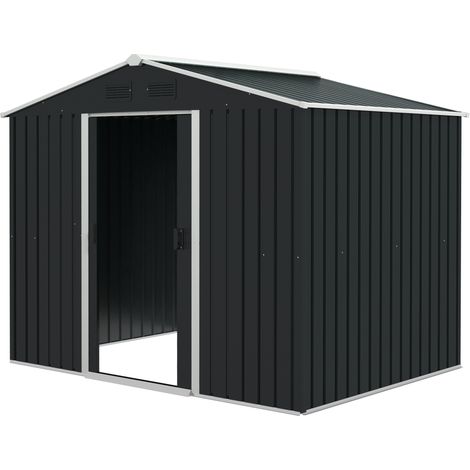 Outsunny Capanno Porta Attrezzi 2 Porte Scorrevoli Griglie (1/10)