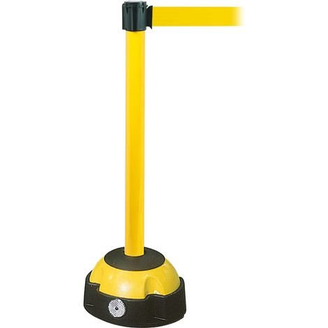 Moravia Gurt-Warnständer MORION gelb mit gelbem Gurtband Länge 3000 mm, 60 x 985 mm