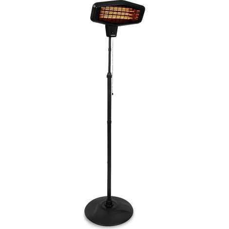 VONROC Calefactor Amiata 2200W - Elemento de cuarzo - 3 niveles de calor - De pie - Altura ajustable (1/4)