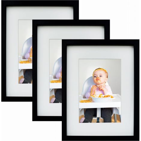 Set di 3 cornici portafoto nere, confezione da 3, formato A5 BD art 15x21