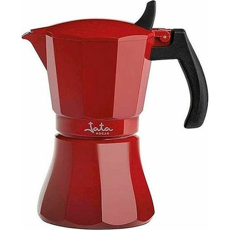 JATA HCAF2006 Cafetière Italienne Rouge 6 Tasses Aluminium