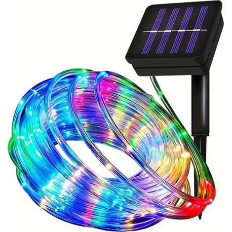 Guirlande lumineuse solaire d'extérieur 100 LED - 12 m - IP55 - 8 modes d'éclairage - Idéale pour les décorations de jardin et les sapins de Noël (1/5)