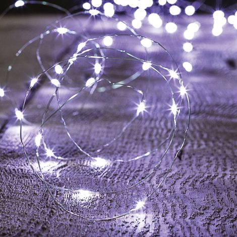 Rame 100 LED 10m luce di stringa bianca fredda per esterni - Feeric lights & christmas