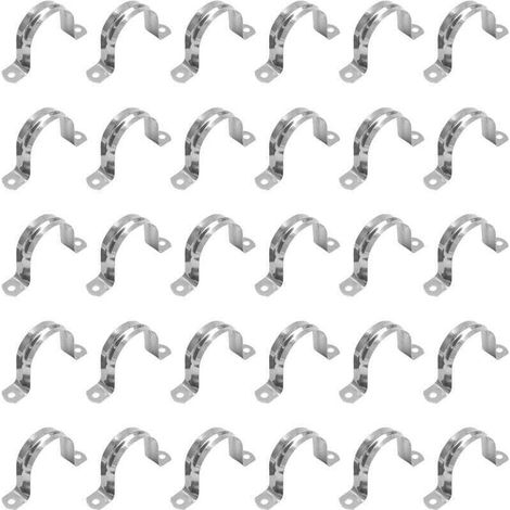 Collier de serrage en acier inoxydable de type U, collier de serrage semi-circulaire pour tuyau d'air et d'eau, fixations pour tuyaux d'eau - 60mm (1/4)