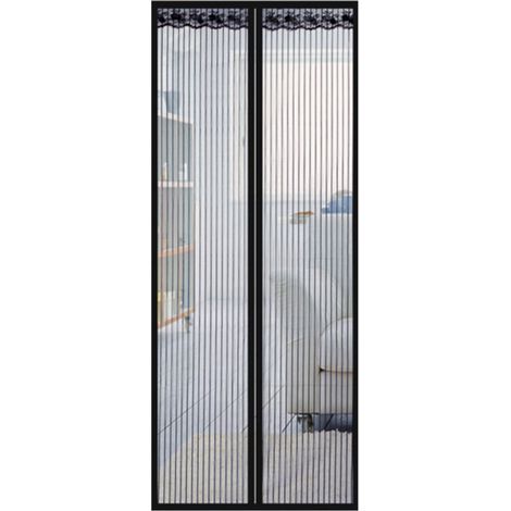 Moustiquaire magnétique avec rideau en maille, moustiquaire de porte avec bande de fixation sur tout le cadre (1/5)