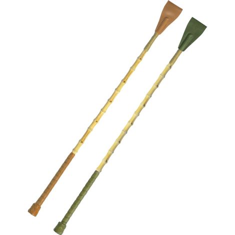 Cognac - Frustino da salto in bamboo con puntale in cuoio