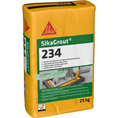 Sika – Mortier de scellement 25 kg – Gris – Résistant aux chocs et vibrations – Pour scellement de boulons et calage d'équipements industriels
