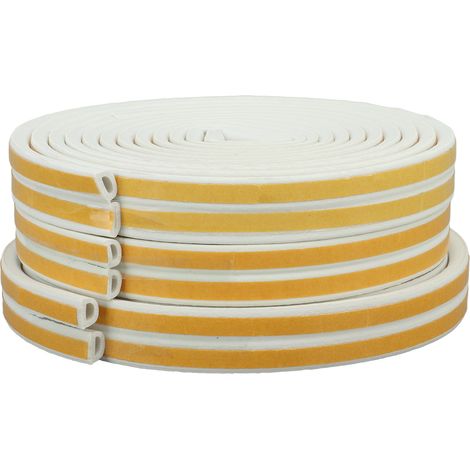 Lot de 3 bandes d'étanchéité porte en EPDM épaisses isolantes anti-choc anti-bruit autocollantes pour garage fenêtre (1/5)