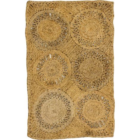 Tapis rectangulaire en jute tissé à la main (1/5)