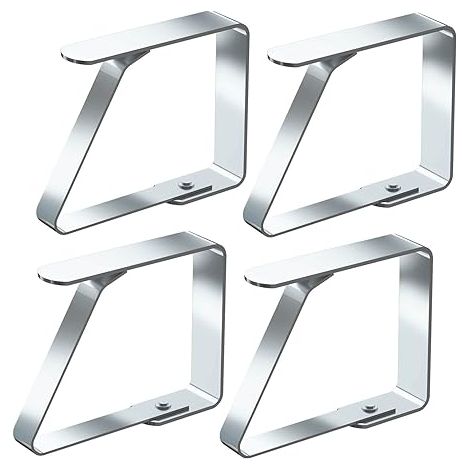 Pinces à Nappe Grandes Ensemble de 4 Acier Inoxydable Nappe Clips Anti-Glissant (7cm x 4 Pièces) (1/5)