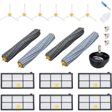 Accesorios para iRobot Roomba 800, 900, 980, 960, 971, 895, 860, 824, 880: 2 filtros HEPA, 6 cepillos laterales, 4 cepillos de rodillo, 1 rueda (1/5)