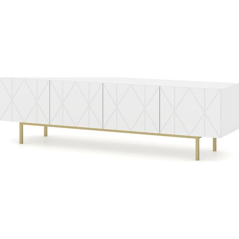 Porta TV Kairo 4D 180 cm, bianco opaco
