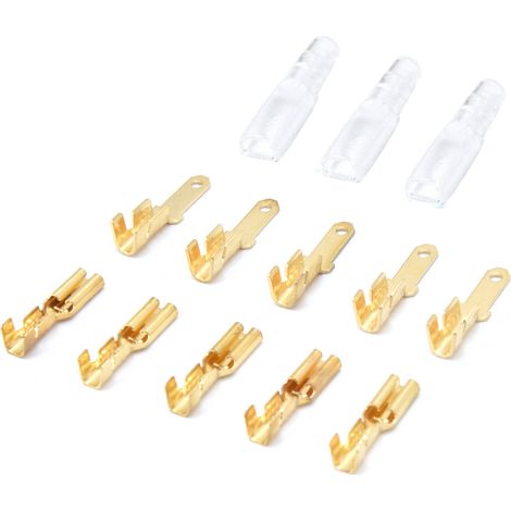 Bornes électriques en laiton 2,8 mm avec manchons isolants transparents pour câblage (1/5)