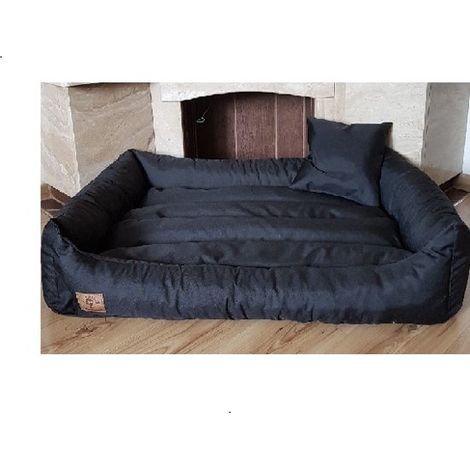 XXL Hundebett aus schwarzem Kunstleder - Hundekissen Hundesofa Katzenbett Hundekorb - Wasserdicht (1/3)