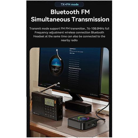 Bluetooth-Adapter Audioempfänger FM-Frequenzmodulationssender (1/5)