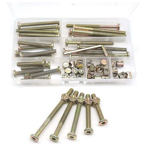 Kit Vis de Lit de Bébé 25-Set - Différentes Tailles M6x40mm/50mm/60mm/70mm/80mm (1/5)
