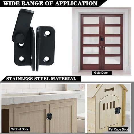 Türschloss für Außentüren, Türriegel für Innentüren, Schiebetorschloss, Kippriegel für Rollläden, Riegel für Fenster, Schränke und Garten, Edelstahl mattschwarz, klein, EMS3001-B (1/4)