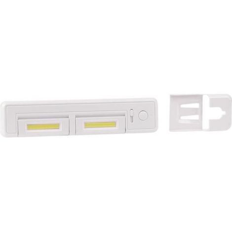 Réglette LED - - Pack de 2 - Blanc - Pile - Orientable et télécommandable (1/2)