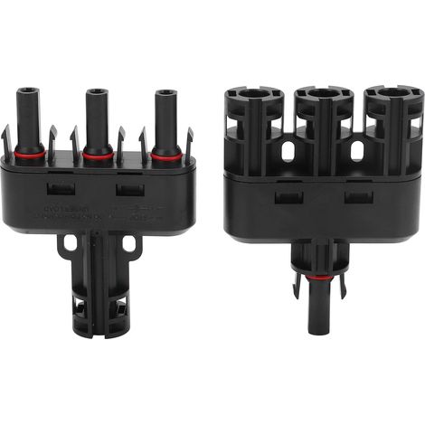 Connecteur photovoltaïque en T 3-en-1, système 1-1500V, câble DC, raccord de jonction pour panneaux solaires, série busbar, adaptateur 1 vers 3, étanche et robuste. (1/5)