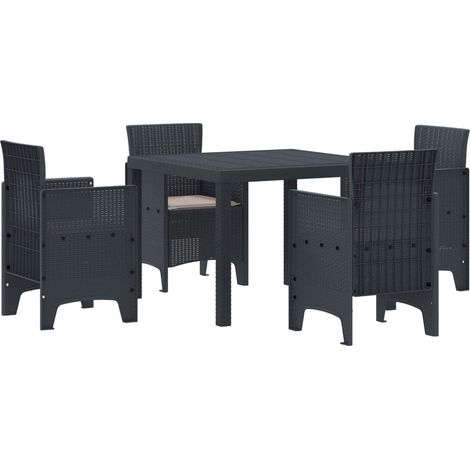 Maison Exclusive - Garten Essgruppe 5 pcs Anthrazit Polypropylen