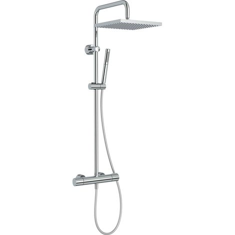 Colonne de Douche Thermostatique, Tête 28cm, Chrome (1/5)