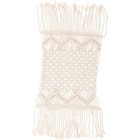Camino de mesa tejido estilo nórdico, mantel con pompones, camino de mesa navideño, mantel de macramé, 20×42cm, para bodas y fiestas. (1/5)