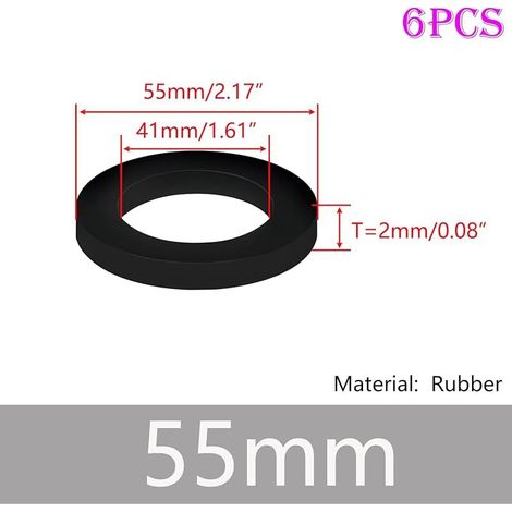 Stück Gummischeiben mit O-Ring, flache Gummidichtungen für Rohre und Abwasserbecken, Außendurchmesser 55 mm, Innendurchmesser 41 mm (1/4)