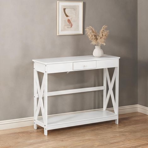 Console branco en MDF 100 x 30 x 81 cm (1/5)