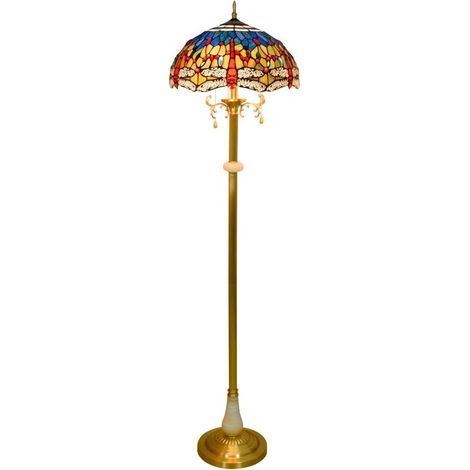 Lampadaire de Lecture 40 cm Style européen Abat-Jour en Verre