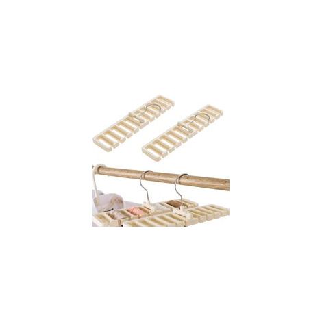 2 Pièces Rangement Ceinture Organisateur Dressing Porte Cintre Range Ceinture 10 Fentes Porte Cravate Support à Suspendre Écharpes avec Crochet Pivotant à 360°pour Ceintures,Cravates(Blanc)