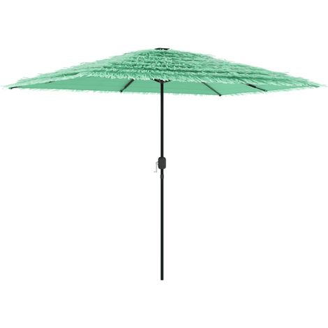 Ombrellone da giardino con robusto palo in acciaio 300 x 200 x 250 cm protezione UV uso esterno poliestere verde 020056390