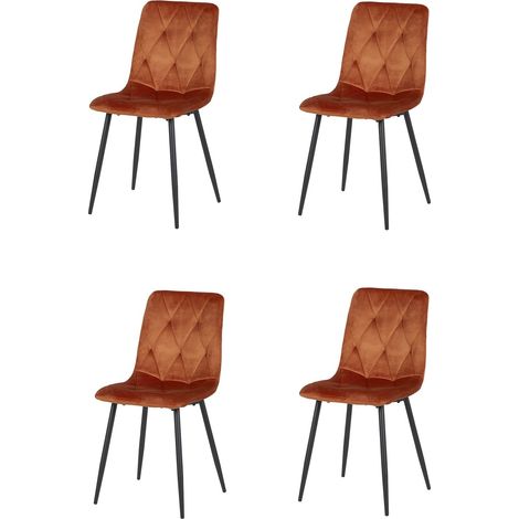 Chaise de salle à manger moderne en velours Steel (lot de 4) (1/5)