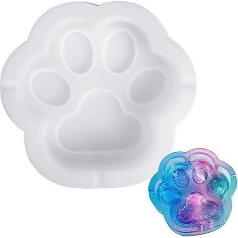 Stampo in silicone epossidico - Zampe di gatto - 16x16 cm - Bianco - Fai da te - Decorazione per la casa (1/4)