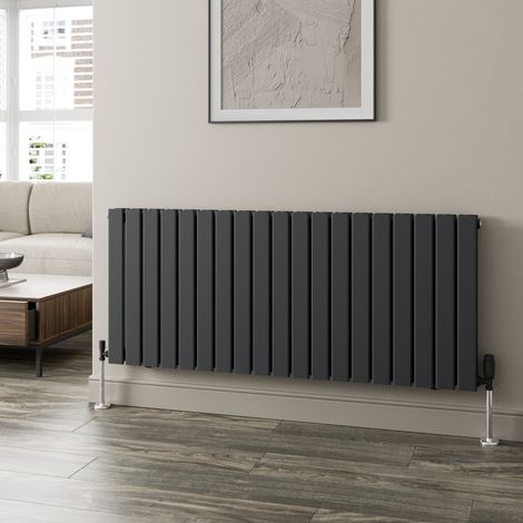 Anthracite Designer Radiator Vertical Horizontal Flat Panel 600 x 1444mm Double Panel (1/5)